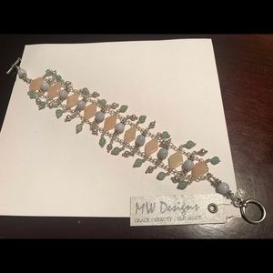 Handmade wire wrapped multi-stone bracelet